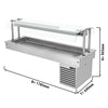 Commercial Drop-in Refrigerated Well - 1800mm - +2 to +8°C - 5x GN 1/1 - 410W - with Glass Sneeze Guard