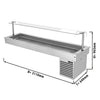Commercial Drop-in Refrigerated Well - 2100mm - +2 to +8°C - 6x GN 1/1 - 410W - Square Glass - with Glass Sneeze Guard