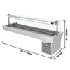 Wanna chłodnicza do zabudowy – 2100 mm – od +2 do +8 °C – 6 pojemników GN 1/1 – 410 W – z szybą przeciwkaszlową