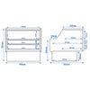 Stolik kasowy RIGA - 998x953mm - Panel przedni Ciemnoczerwony