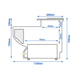 Lada kasowa – 800 mm – panel przedni w kolorze żółtym