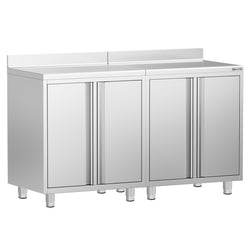 Szafka robocza – do ekspresu do kawy – 1600 x 600 mm – z 4 drzwiami skrzydłowymi i panelem tylnym