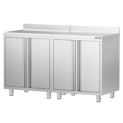 Szafka robocza – do ekspresu do kawy – 1600 x 600 mm – z 4 drzwiami skrzydłowymi i panelem tylnym