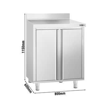Szafka robocza - do ekspresu do kawy - 800x600 mm - z 2 drzwiami na zawiasach i panelem tylnym - Prime Gastro