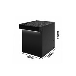 Lada kasowa TORONTO - 600 mm - czarny panel przedni - oświetlenie LED