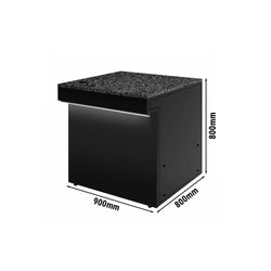 Lada kasowa TORONTO - 900 mm - czarny panel przedni - oświetlenie LED