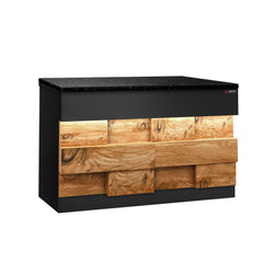 Lada kasowa TORONTO - 1150 mm - drewniany panel przedni - blat roboczy kuchenny z czarnego granitu