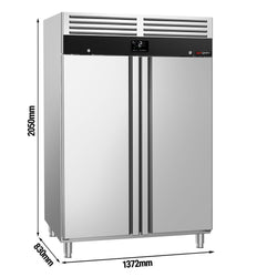 Szafa chłodnicza PREMIUM – stal nierdzewna – GN 2/1 – 1200 L – od -2 do +10 °C – z 2 drzwiami