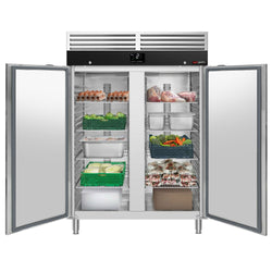 Refrigerated cabinet PREMIUM – stainless steel – GN 2/1 – 1200 L – with 2 doors, image 6 of 17