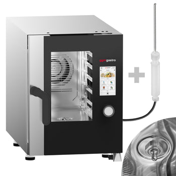 Piec konwekcyjno-parowy KOMPAKT - Touch - 6x GN 1/1 - włącznie z systemem mycia & czujnikiem temperatury - Prime Gastro