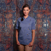 KARLOWSKY | Bluza kucharska damska Jeans-Style – z krótkim rękawem – Vintage Blue – rozmiar: 56