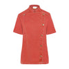 KARLOWSKY | Bluza kucharska damska Jeans-Style – z krótkim rękawem – Vintage Red – rozmiar: 36
