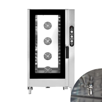 Elektryczny - Piec konwekcyjno - parowy piekarniczy manualny - 16x EN 600x400 - w zestawie: Klipsy 16x EN 600x400 & Wózki do pieców piekarniczych