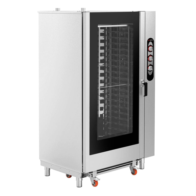 Piec konwekcyjno-parowy – manualny – 40x GN 1/1 lub 20x GN 2/1 – wraz z wózkiem na tace