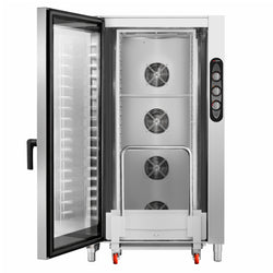 Piec konwekcyjno - parowy - manualny - 40x GN 1/1 lub 20x GN 2/1 - wraz z wózkiem na tace