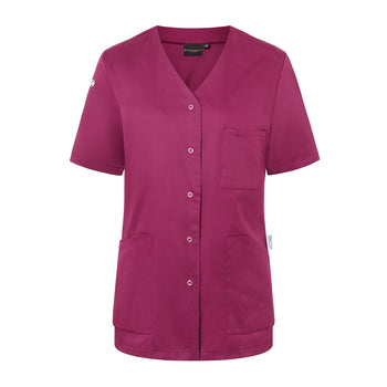 KARLOWSKY | Ladies' Tunic Essential – Fuchsia - Size 54 - Short Sleeve - V-Neck - 95°C Washable