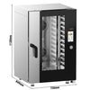 Elektryczny-Piec konwekcyjno-parowy - dotykowy - 11x GN 1/1 - z systemem mycia - w zestawie: Sonda rdzeniowa & System czyszczący