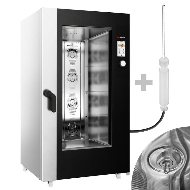 Piec konwekcyjno - parowy – Touch – 20x GN 1/1 – wraz z systemem myjącym, czujnikiem temperatury i wózkiem na ruszty