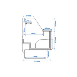 Lada chłodnicza - 990 mm - 1 półka - panel przedni w kolorze czarnym
