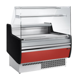 Witryna chłodnicza - 998x953mm - 110L - front Panel przedni Czerwony (RAL5015) - z 1 drzwiami - 1 półki