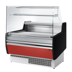 Witryna chłodnicza - 998x953mm - 110L - front Panel przedni Czerwony (RAL5015) - z 1 drzwiami - 1 półki