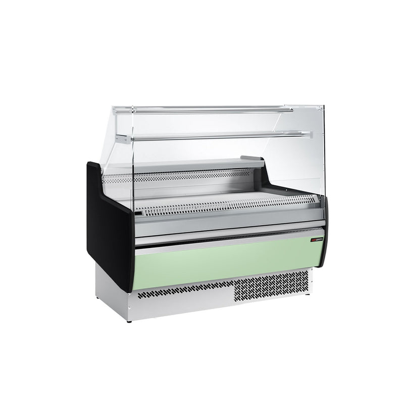 Witryna chłodnicza - 1310x953x1315mm - 144L - front Panel przedni Hellgrün - z 2 drzwiami - 1 półka