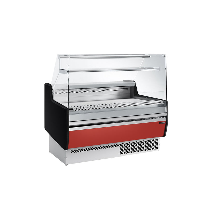 Witryna chłodnicza - 1310x953mm - 144L - front Czerwony (RAL3003) - z 2 drzwiami - 1 półki