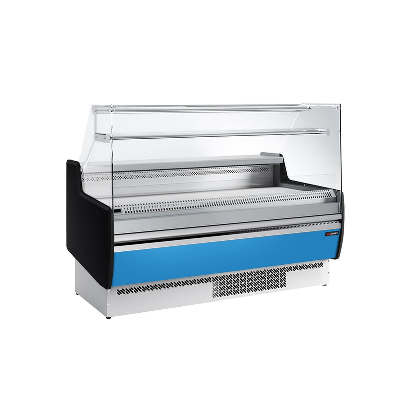 Witryna chłodnicza - 1622x953x1315mm - 178L - front Panel przedni Hellblau (RAL5015) - z 2 drzwiami - 1 półki