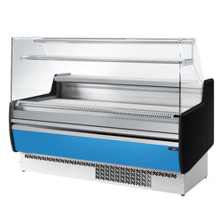 Witryna chłodnicza - 1622x953x1315mm - 178L - front Panel przedni Hellblau (RAL5015) - z 2 drzwiami - 1 półki