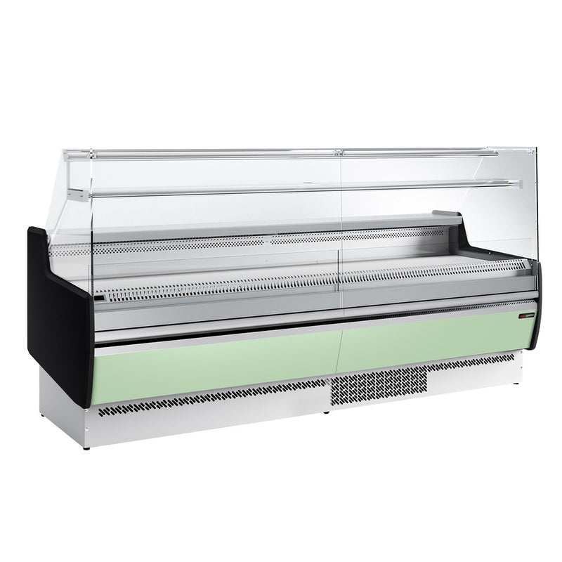 Witryna chłodnicza - 2560x953x1315mm - 282L - front Hellgrün - z 4 drzwiami - 1 półki
