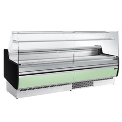 Witryna chłodnicza - 2560x953x1315mm - 282L - front Hellgrün - z 4 drzwiami - 1 półki