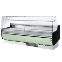 Witryna chłodnicza - 2560x953x1315mm - 282L - front Hellgrün - z 4 drzwiami - 1 półki