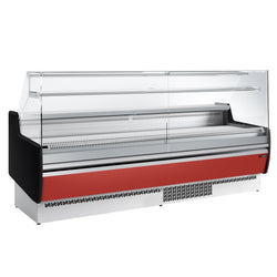 Witryna chłodnicza - 2560x953mm - 282L - front Panel przedni Czerwony (RAL3003) - z 4 drzwiami - 1 półki