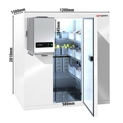 Komora chłodnicza - 1200x1500mm - 2,6m³ - włącznie z agregatem chłodniczym