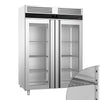 Szafa chłodnicza PREMIUM – stal nierdzewna – GN 2/1 – 1400 L – z 2 drzwiami szklanymi – z izolacją 60 mm, zdjęcie 1 z 13