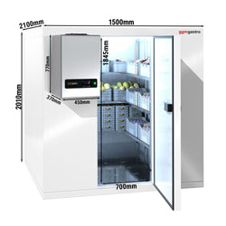 Komora chłodnicza - 0/+8°C - 1500x2100mm - 4,80m³ - z agregatem chłodniczym