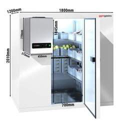 Komora chłodnicza - 1800x1200mm - 3,15m³ - włącznie z agregatem chłodniczym