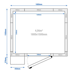 Komora chłodnicza - 0/+8°C - 1800x1500mm - 4,06m³ - z agregatem chłodniczym