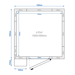 Komora chłodnicza - 0/+8°C - 1800x1800mm - 4,97m³ - z agregatem chłodniczym