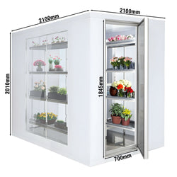 Komora chłodnicza - 2100x2100mm - 6,9m³ - z 3 szklanymi bokami