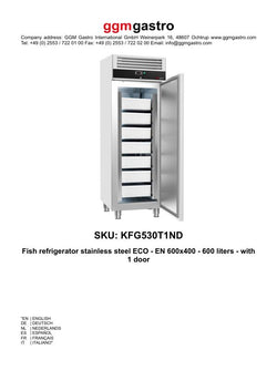 Chłodziarka do ryb ze stali nierdzewnej ECO - EN 60x40 - 600 litrów - z 1 drzwiami