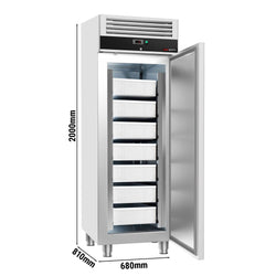 Stainless steel fish cooler ECO - EN 60x40 - 600 liters - with 1 door