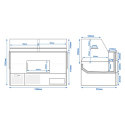 Lada sklepowa - Czarny - 1580x975x1262mm - 140L