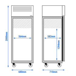 Zamrażarka ze stali nierdzewnej ECO - 400 litrów - z 1 drzwiami