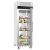Commercial Upright Fridge Stainless steel ECO - GN 2/1 - 700L - with 1 glass door - On castors