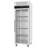 Commercial Upright Fridge Stainless steel ECO - GN 2/1 - 700L - with 1 glass door - On castors
