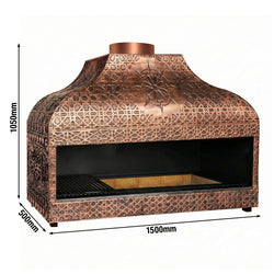 Grill węglowy miedziany - 1500 mm - zamknięty