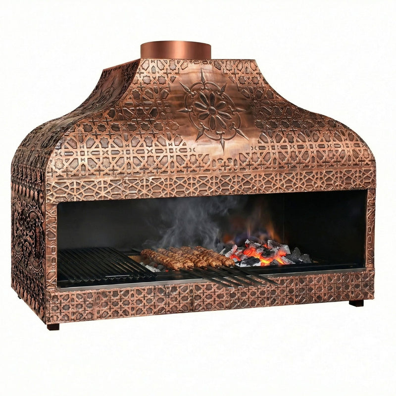 Grill węglowy miedziany - 1500 mm - zamknięty