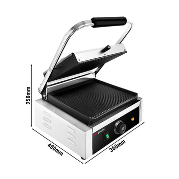 Grill kontaktowy - 2 kW - powierzchnia grillowania: 270 x 255 mm - Prime Gastro