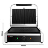 Grill kontaktowy do hamburgerów – powierzchnia grillowa: 400 x 225 mm – 2,6 kW – z ryflowaną płytą górną i dolną
